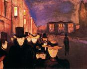 爱德华 蒙克 : Evening on Karl Johan Street